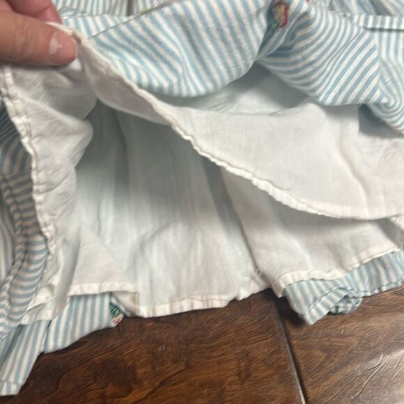 Mini Boden Blue and White Striped Tiered Strawberry Dress, size 8/9 - Picture 4 of 9